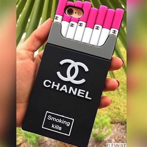 black chanel cigarette iphone case|Chanel iPhone 8 plus case.